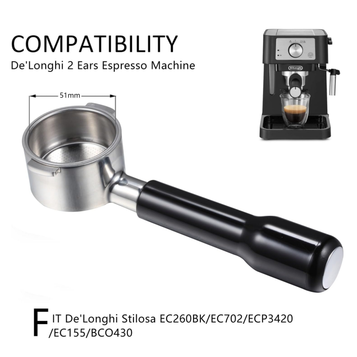 Porte-filtre sans fond 51mm, 2 - Delonghi Espresso Ecp3420 avis et prix